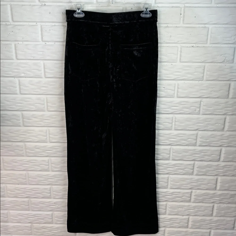HALARA VELVET BLACK HIGH WAISTED WIDE LEG FRONT POCKET PULL ON PANTS SZ MED NWT - Picture 6 of 12